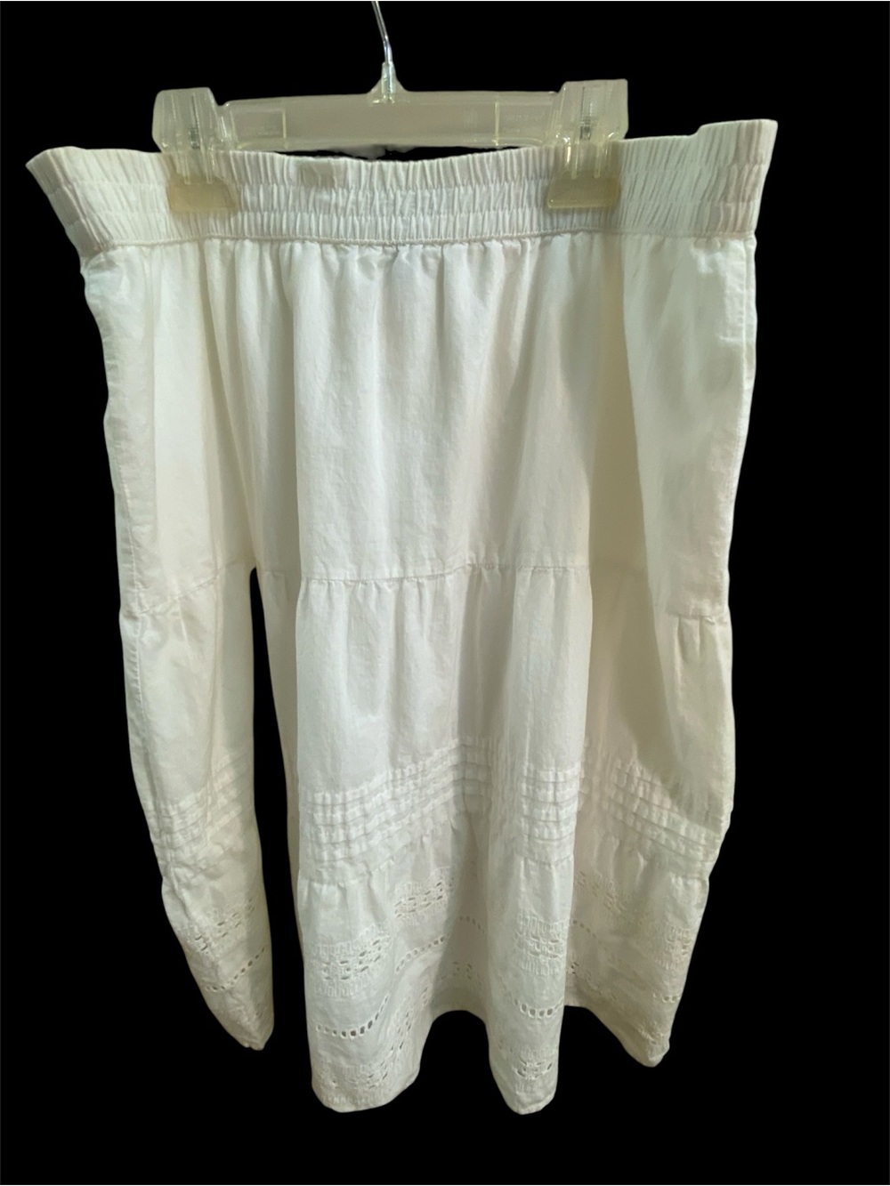 Studio West White Tiered Midi Skirt ~ medium lined